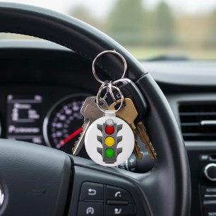 Traffic Lights Red Yellow Green Signal Keychain