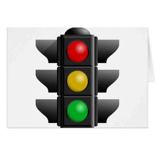 TRAFFIC LIGHTS RED YELLOW GREEN SIGNS DIRECTION CARDS (Front Horizontal)