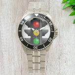 Traffic Lights Watch<br><div class="desc">We see traffic lights pretty much everyday. They are a universal symbol that everyone recognises and that is why they look so great as a design on this watch. Perfect for yourself or as a gift</div>