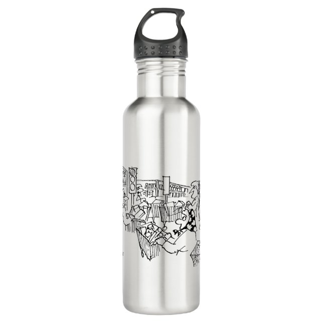 Traffic Management Traffic Lights in a Supermarket Stainless Steel Water Bottle (Front)
