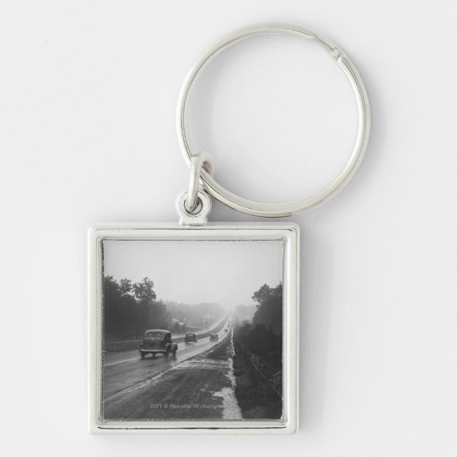 Traffic on highway keychain (Front)