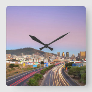 Traffic On Motorway To Cape Town, Western Cape Square Wall Clock