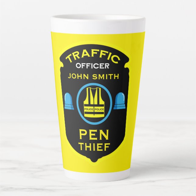  Traffic Police Funny Gift Latte Mug (Front)