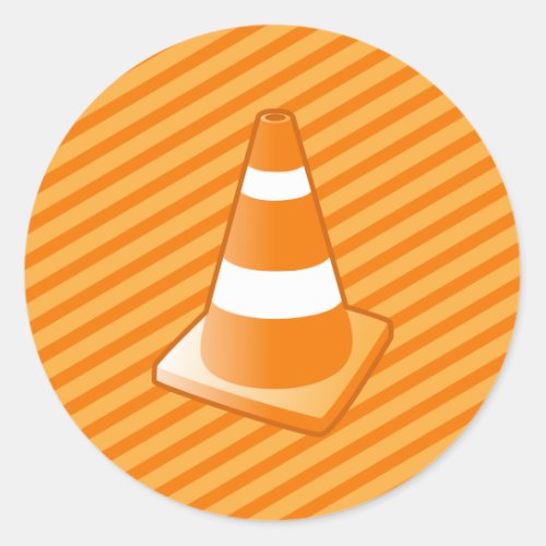 Traffic Safety Cone Classic Round Sticker