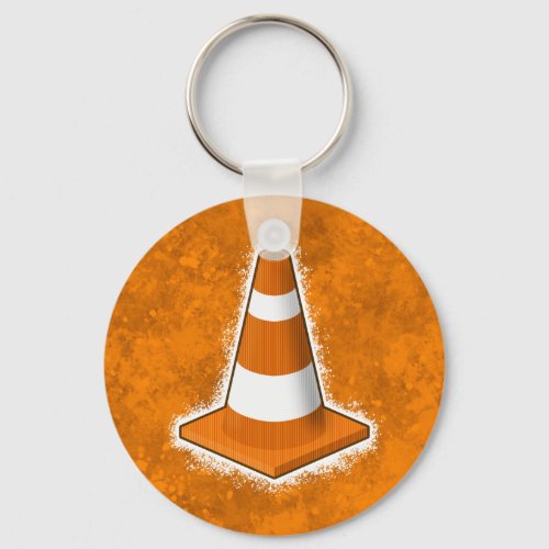 Traffic Safety Cone Splatter Keychain