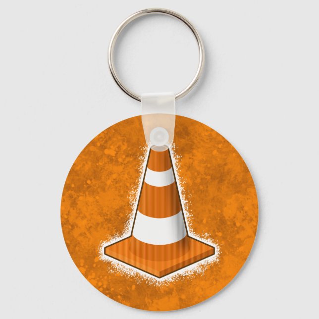 Traffic Safety Cone Splatter Keychain (Front)