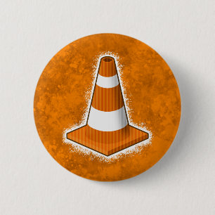 Traffic Safety Cone Splatter Pinback Button