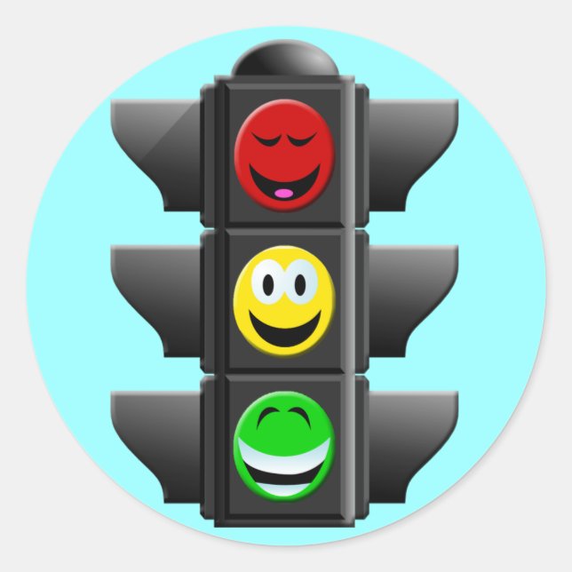 TRAFFIC SIGNAL CLASSIC ROUND STICKER (Front)