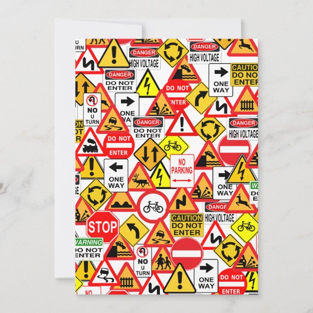 Traffic signs invitation - customize (Front)