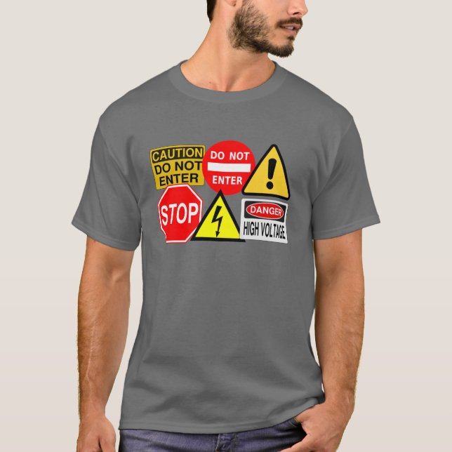Traffic signs shirt - choose style & color (Front)