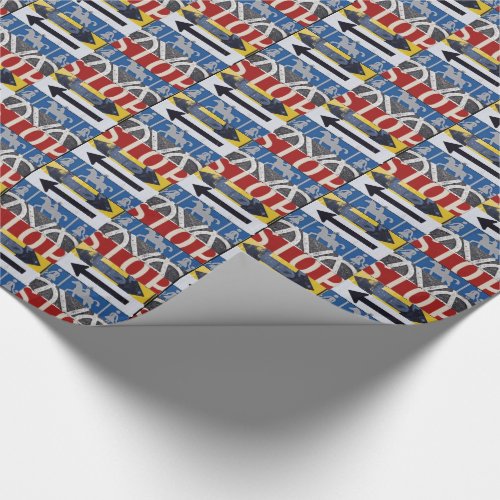 Traffic signs wrapping paper