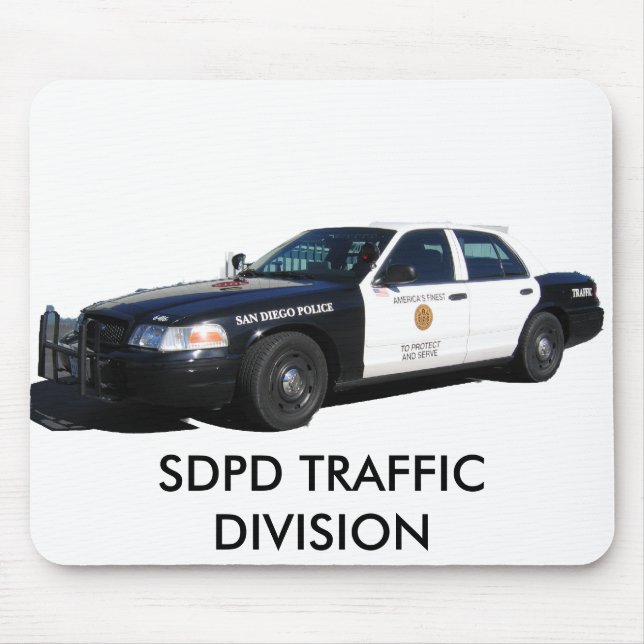 Traffic Slicktop, SDPD TRAFFIC DIVISION Mouse Pad (Front)