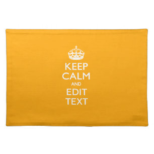 Traffic Yellow Accent Keep Calm And Your Text Placemat