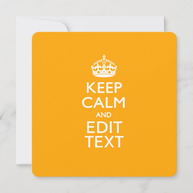 Traffic Yellow Background Keep Calm And Your Text (Front)