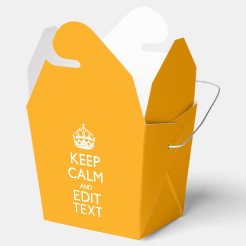 Traffic Yellow Background Keep Calm And Your Text Favor Boxes