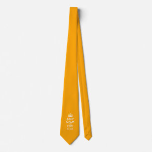 Traffic Yellow Background Keep Calm And Your Text Neck Tie