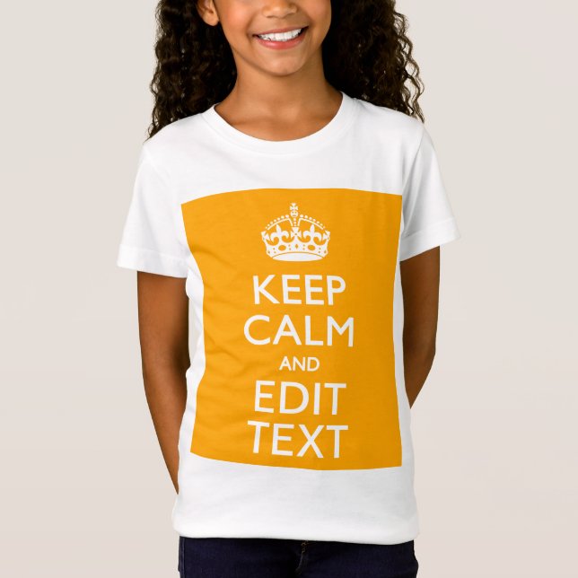 Traffic Yellow Background Keep Calm And Your Text T-Shirt (Front)