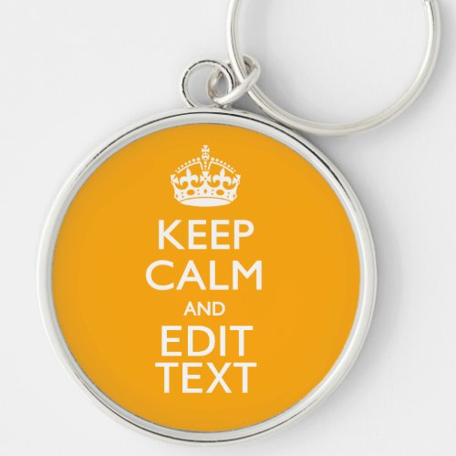 Traffic Yellow Decor Keep Calm And Your Text Keychain