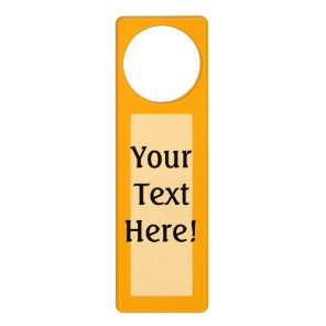 Traffic Yellow Decor You Can Customize Door Hanger