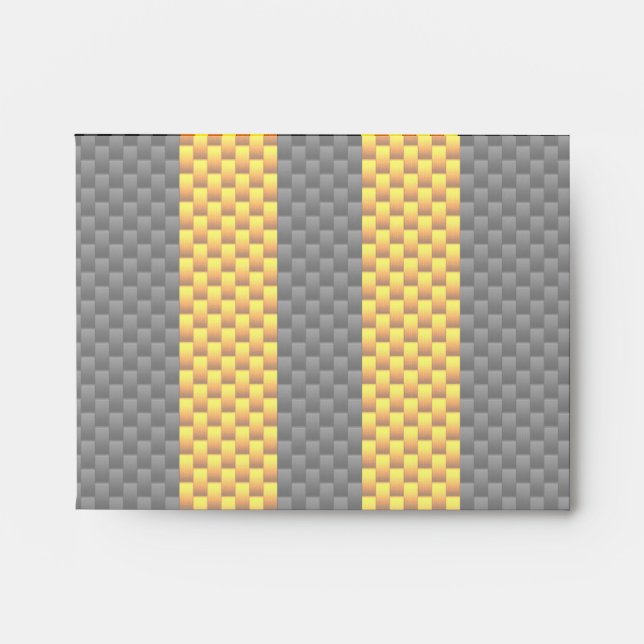 Traffic Yellow Racing Stripes Carbon Fiber Style Envelope (Front)