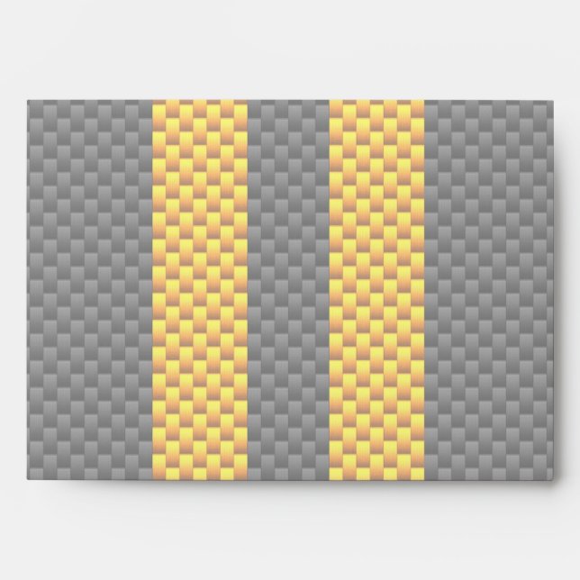 Traffic Yellow Racing Stripes Carbon Fiber Style Envelope (Front)