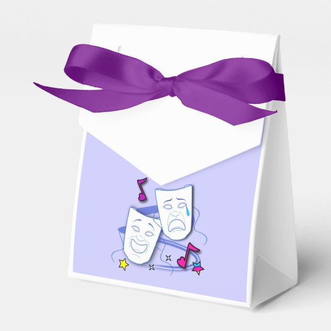 Tragedy and Comedy Drama Masks Favor Boxes (Front Side)