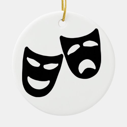 Tragedy and Comedy Masks Ceramic Ornament