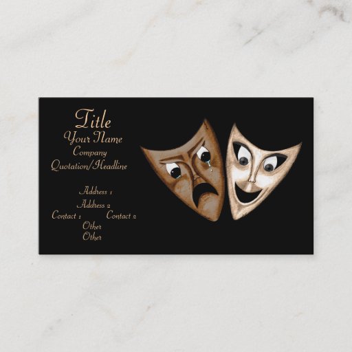 Customizable Tragedy &amp; Comedy Business Card