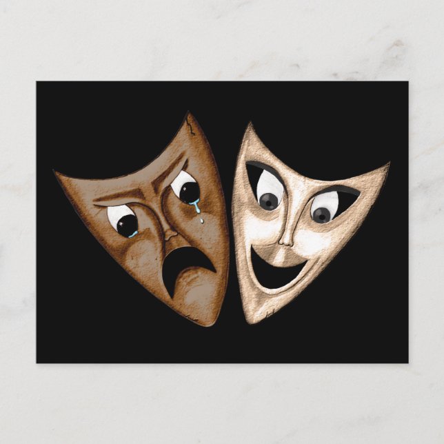 Tragedy & Comedy Postcard (Front)