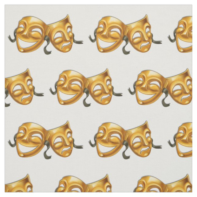 Tragedy Comedy Theater golden Fabric (Swatch)