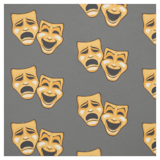 Tragedy Comedy Theater yellow Fabric
