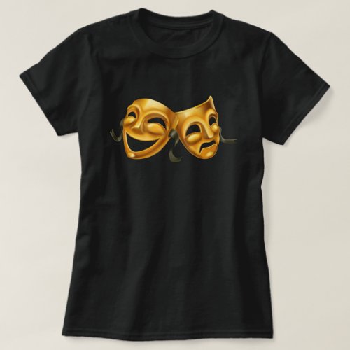 Tragedy Comedy Theatre golden T_Shirt