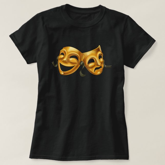 Tragedy Comedy Theatre golden T-Shirt (Design Front)