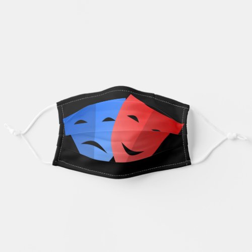 Tragedy Drama Theatre Comedy _ Blue Red Colors Adult Cloth Face Mask