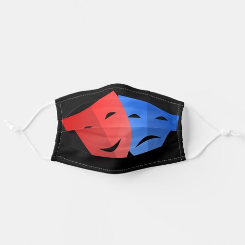 Tragedy Drama Theatre Comedy _ Blue Red Colors _ Adult Cloth Face Mask