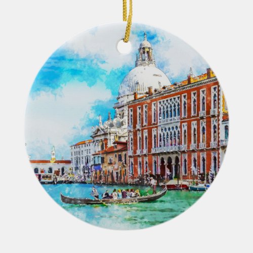 Traghetto on the Grand canal in Venice Italy Ceramic Ornament