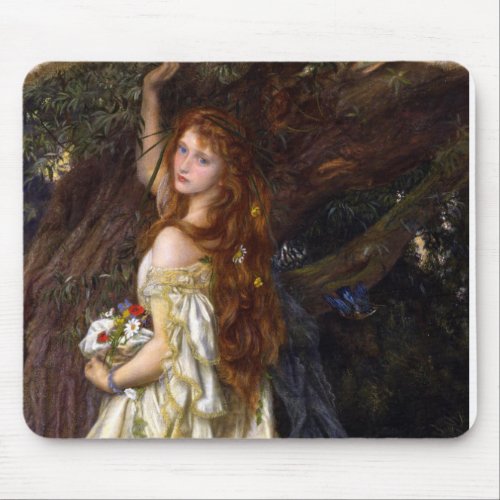 Tragic Ophelia by Arthur Hughes Pre_Raphaelite Art Mouse Pad