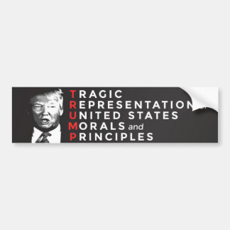 TRAGIC trump bumper sticker, red, white, and black Sticker