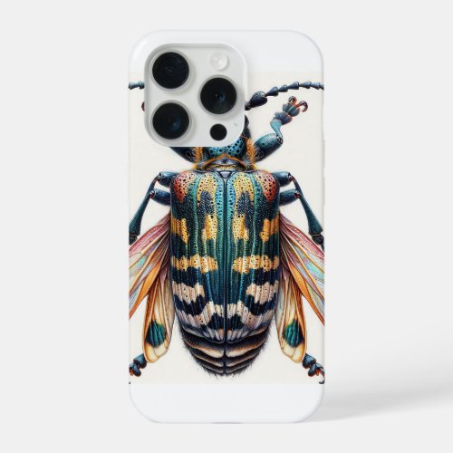 Tragosoma Beetle 060624IREF120 _ Watercolor iPhone 15 Pro Case