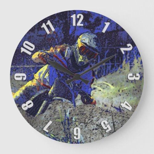 Trail Blazer Motocross Rider Large Clock