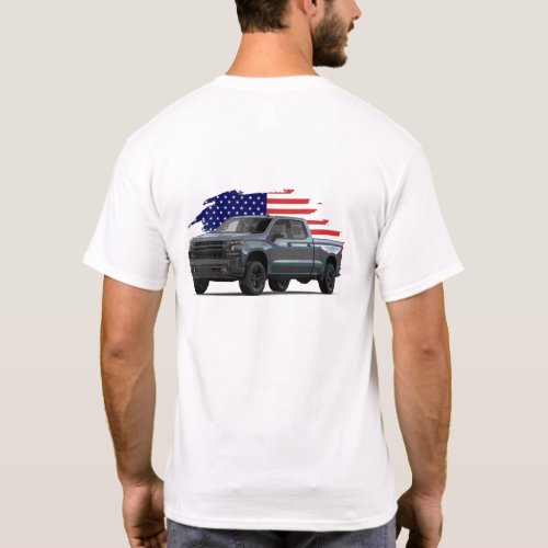 Trail Boss patriotic truck American Flag T_Shirt