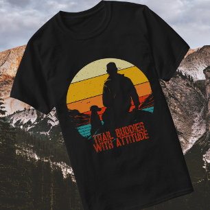Trail Buddies With Attitude Hiking Dog Retro  T-Shirt