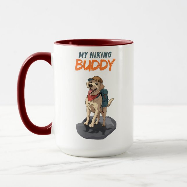 Trail Buddy – Hiking Labrador Adventure Mug (Left)