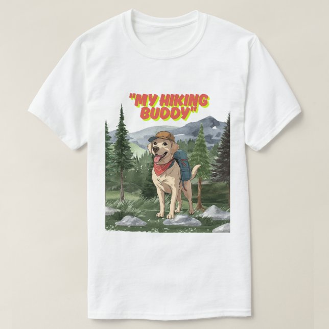 Trail Buddy – Hiking Labrador Adventure T-Shirt (Design Front)