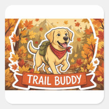 Trail Buddy Labrador Hiking Dog Sticker