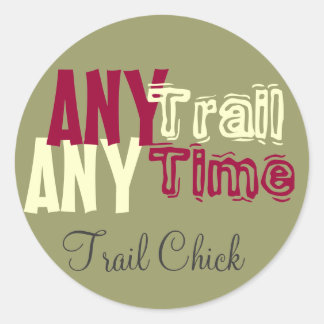 Trail chick classic round sticker
