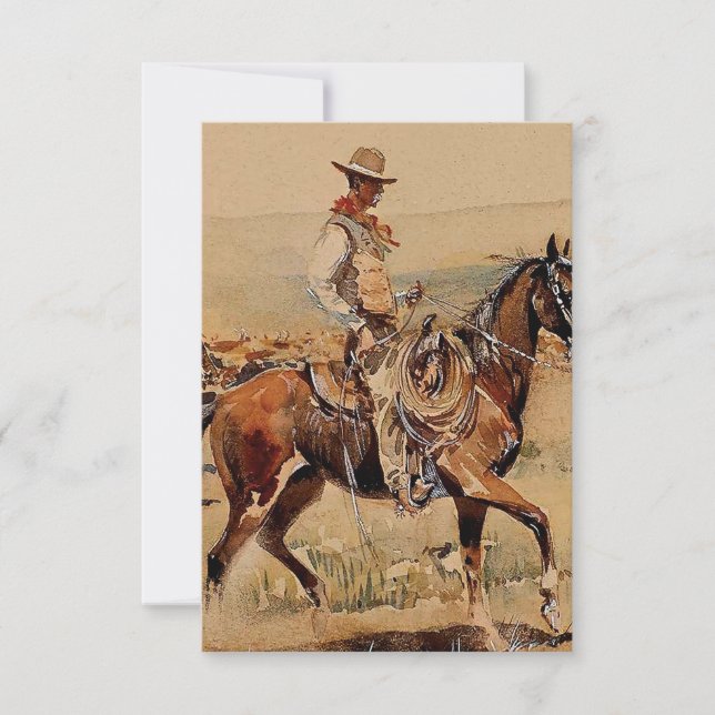 “Trail Drive”  2 Western Art by Edward Borein Thank You Card (Front)
