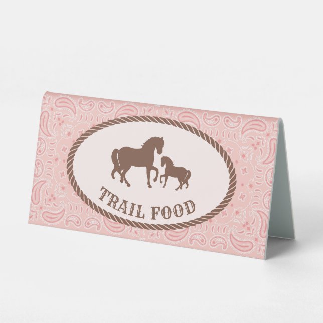 Trail Food | Cowgirl Party | Table Tent Sign (Front)