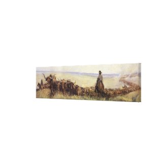 Trail Herd to Wyoming by WHD Koerner Canvas Print