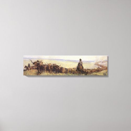 Trail Herd to Wyoming by WHD Koerner Canvas Print